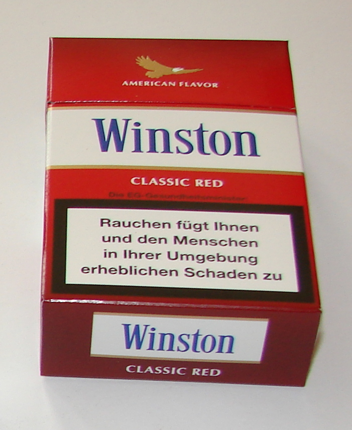 Klappschachtel Winston Classic Red mit deutschem EU-Warnhinweis, Deutschland 2006